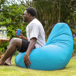 Icon Dalton Adults High Back  Indoor Outdoor Bean Bag Chair & Footstool Pouffe Aqua - thumbnail 2