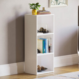 Lassic Vida Designs Oxford White 3 Tier Cube Bookcase Freestanding Shelving Unit (H)800mm (W)320mm (D)240mm