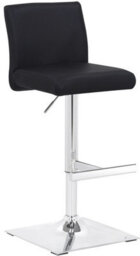 Lamboro Snella Real Leather Breakfast Bar Stool, Height Adjustable Swivel Gas Lift, Home Bar & Kitchen Barstool, Black - thumbnail 1