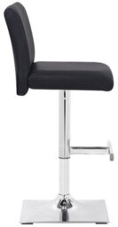 Lamboro Snella Real Leather Breakfast Bar Stool, Height Adjustable Swivel Gas Lift, Home Bar & Kitchen Barstool, Black - thumbnail 2