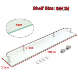 Living And Home Wall Mounted Tempered Glass Storage Organizer Bathroom Shelf 60Cm - thumbnail 8