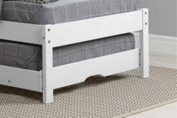 White Wood Guest Bed 2 Mattresses Birlea Buxton Trundle Frame Hideaway Stop Over - thumbnail 5