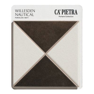 Ca’Pietra Willesden Nautical Blue & Brown Matt Porcelain Indoor Wall & Floor Tile Card Mounted Sample - image 1