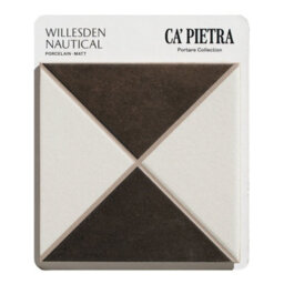 Ca’Pietra Willesden Nautical Blue & Brown Matt Porcelain Indoor Wall & Floor Tile Card Mounted Sample - thumbnail 1