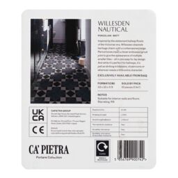 Ca’Pietra Willesden Nautical Blue & Brown Matt Porcelain Indoor Wall & Floor Tile Card Mounted Sample - thumbnail 2