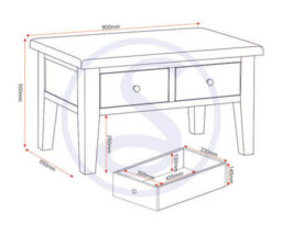 Seconique Windsor Oak And Ivory Coffee Table With Drawers Fully Assembled - thumbnail 4