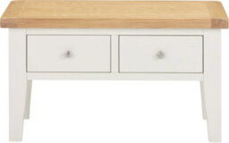 Seconique Windsor Oak And Ivory Coffee Table With Drawers Fully Assembled - thumbnail 5