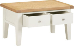 Seconique Windsor Oak And Ivory Coffee Table With Drawers Fully Assembled - thumbnail 3