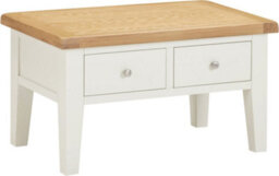 Seconique Windsor Oak And Ivory Coffee Table With Drawers Fully Assembled - thumbnail 2