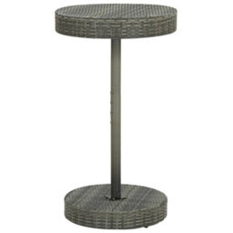 Berkfield 3 Piece Garden Bar Set Grey Poly Rattan&solid Wood Acacia - thumbnail 5