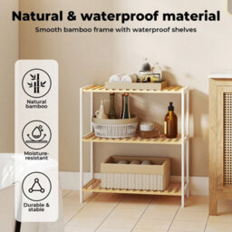 Levede 3-Tier Bamboo Shoe Rack Stand Adjustable Wooden Storage Shelf Organiser - thumbnail 5