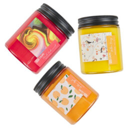 Beliani Set Of 3 Scented Candles Fruity Bloom Soy Wax Fruity Notes - thumbnail 4