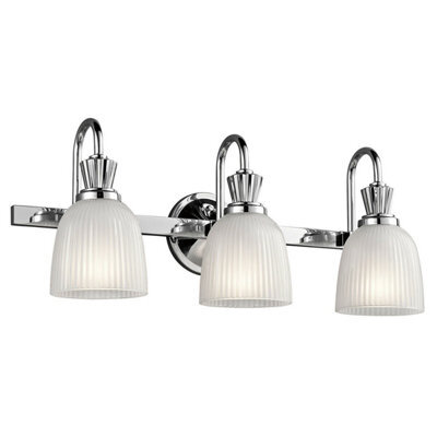 Elegant 3 Bulb Wall Light Sconce In Polished Chrome With Led G9 Bulbs