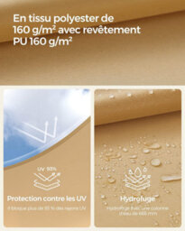Beige Rectangular Shade Sail Uv Resistant - thumbnail 2