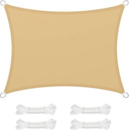 Beige Rectangular Shade Sail Uv Resistant - thumbnail 1