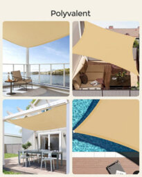 Beige Rectangular Shade Sail Uv Resistant - thumbnail 7