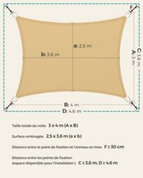Beige Rectangular Shade Sail Uv Resistant - thumbnail 4