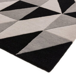 Grey Luxurious Modern Wool Chequered Geometric Handmade Rug For Living Room Bedroom & Dining Room-200Cm X 290Cm - thumbnail 3