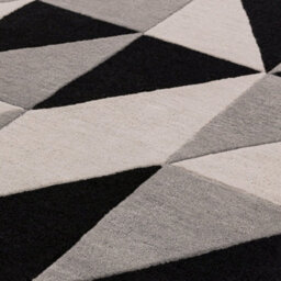 Grey Luxurious Modern Wool Chequered Geometric Handmade Rug For Living Room Bedroom & Dining Room-200Cm X 290Cm - thumbnail 2