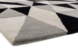Grey Luxurious Modern Wool Chequered Geometric Handmade Rug For Living Room Bedroom & Dining Room-200Cm X 290Cm - thumbnail 5