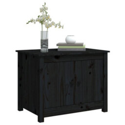 Berkfield Coffee Table Black 71X49X55 Cm Solid Wood Pine - thumbnail 4