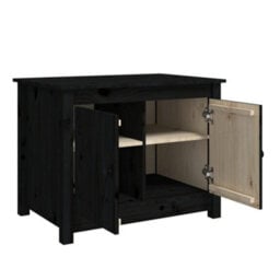 Berkfield Coffee Table Black 71X49X55 Cm Solid Wood Pine - thumbnail 7