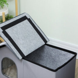 Pawhut Outdoor Cat House, Feral Cat Cave With Elevated Base, Grey - thumbnail 8