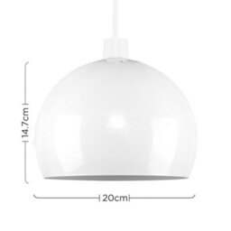 Valuelights Pair Of Mini Retro Gloss White Arco Style Dome Ceiling Light Shades (D)20Cm - thumbnail 7