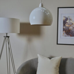 Valuelights Pair Of Mini Retro Gloss White Arco Style Dome Ceiling Light Shades (D)20Cm - thumbnail 2