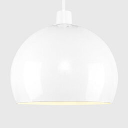 Valuelights Pair Of Mini Retro Gloss White Arco Style Dome Ceiling Light Shades (D)20Cm - thumbnail 3