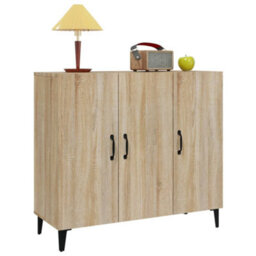 Berkfield Industrial Sideboard Sonoma Oak 90X34X80 Cm Engineered Wood - thumbnail 4
