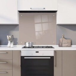 60 X 50Cm Truffle Glass Kitchen Splashback Splatter Screen Pre Drilled Holes Wall Hanging Fixings Included - thumbnail 1