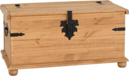 Seconique Corona Storage Ottoman Chest In Distressed Waxed Pine Finish - thumbnail 2