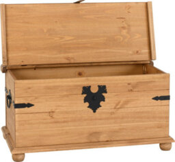 Seconique Corona Storage Ottoman Chest In Distressed Waxed Pine Finish - thumbnail 3