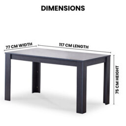 Kosy Koala Dining Table And 4 Chairs With Bench Dark Grey, 4 Grey Velvet Chairs Wood Dining Set Furniture - thumbnail 8