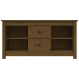 Berkfield Stylish Tv Cabinet Honey Brown 103X36.5X52 Cm Solid Wood Pine - thumbnail 3