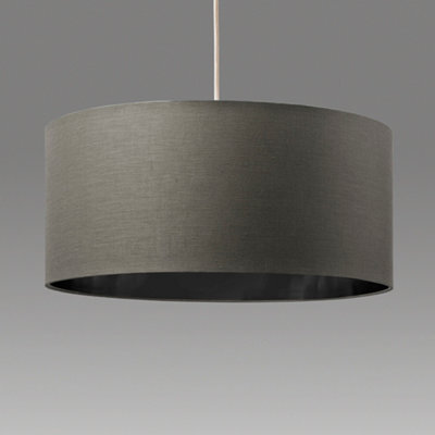 K Living Large Modern Cylinder Ceiling Pendant/table Lampshade Drum Light In Grey - image 1