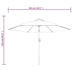 Berkfield Outdoor Parasol With Metal Pole 300 Cm Anthracite - thumbnail 7