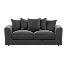 Furnishings For Less UK Brooklyn Plush Velvet Fibre Fabric Sofa Set 3 And 2 Seater Sofa Grey - thumbnail 3