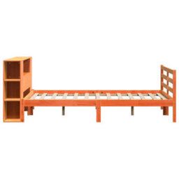 Berkfield Bookcase Bed Without Mattress Wax Brown 140X190 Cm Solid Wood Pine - thumbnail 7