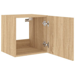 Berkfield Tv Wall Cabinet With Led Lights Sonoma Oak 40.5X35X40 Cm - thumbnail 8