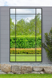 "Mirroroutlet - The Genestra - Black Contemporary Wall & Leaner Garden Mirror 71""x 43"" (180 X 110 Cm)" - thumbnail 2