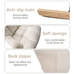 Alivio Teddy Rocking Chair For Nursery, Comfy Rocking Armchair With High Backrest - White - thumbnail 5