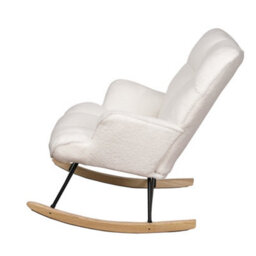 Alivio Teddy Rocking Chair For Nursery, Comfy Rocking Armchair With High Backrest - White - thumbnail 9