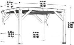 Yardistry Direct UK Meridian 13 X 11 (4M X 3.4M) Wood Pergola With Louvered Roof - thumbnail 7