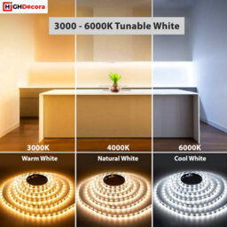 Highdecora Cob Led Light Strip Cutomisable Kit 8mm Width Uniform Dotless Led Tape Light For Room Cabinet Kitchen Wardrobe (Dc24V/6000K/10M) - thumbnail 3