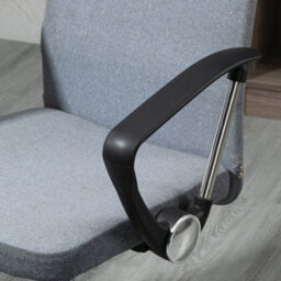 Vinsetto Office Chair Linen Swivel Desk Chair Home Study Rocker W/ Wheel, Grey - thumbnail 9