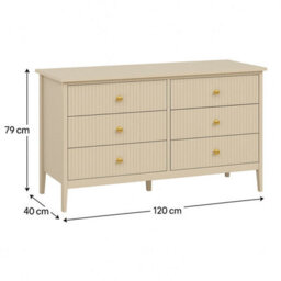 Melody Maison Large 6 Drawer Chest Of Drawers - Hales Taupe Range - thumbnail 9