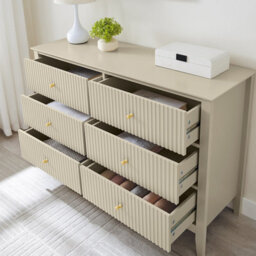 Melody Maison Large 6 Drawer Chest Of Drawers - Hales Taupe Range - thumbnail 3