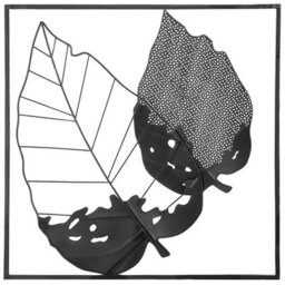 Beliani Multicolour Hand-Crafted Metal Leaf Wall Art - Square Iron Frame, Vertical Contemporary Sculpture (W50 X D4 X H50Cm) - thumbnail 3